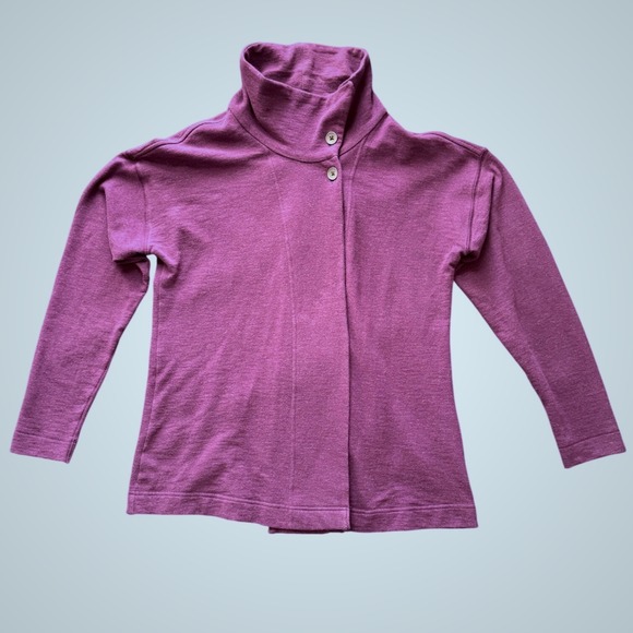 Columbia Sweaters - Columbia Womens XL Violet Funnel Neck Button Wrap Jacket Sweater Plum